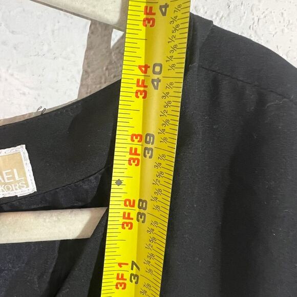 MICHAEL Michael Kors Midi Wrap Dress Women's Size 8 Black Short Sleeves Back Zip - Picture 6 of 7